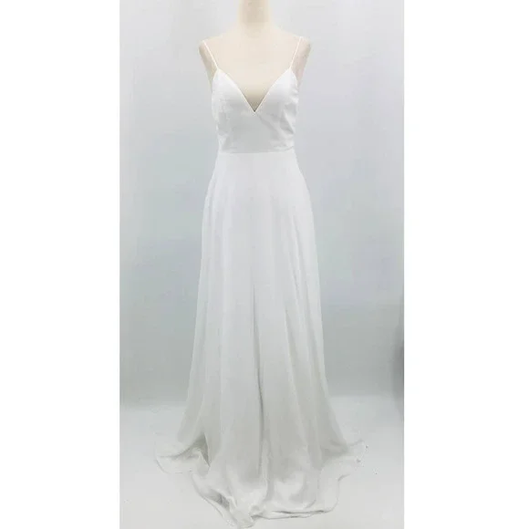 LULU'S SZ L Romantic Ways White Lace Button Back Bridal Maxi Dress NEW B131 - Picture 3 of 11